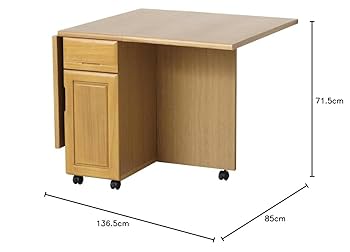 バタフライテーブル　折りたたみテーブル　キャスター付き　キッチンテーブル Amazon.co.jp: キッチン 作業台 高さ80/85cm コンパクトに